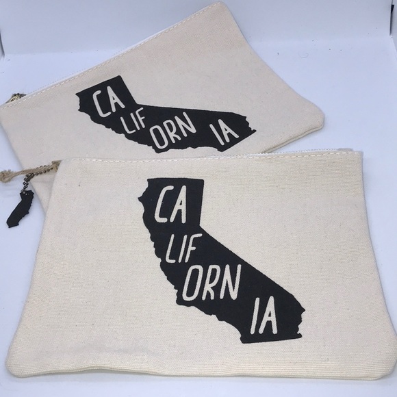 Gift Ideas Handbags - New! Canvas Zipped Bag & California Map Graphics